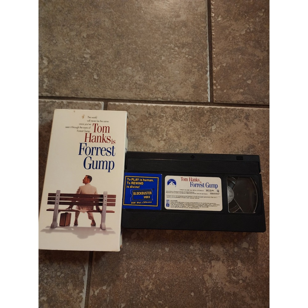 Forrest Gump VHS Tom Hanks Paramount Pictures 1994 Blockbuster Video Sticker